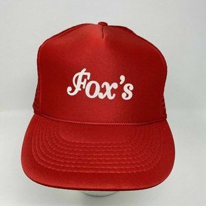 VTG Foxs‎ Foam Snapback Trucker Hat Red Otto Cap Adjustable